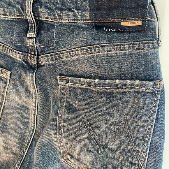 Mother High Waist Rider Skimp Jeans Women’s 28 Blue Distressed High Rise - Picture 6 of 12